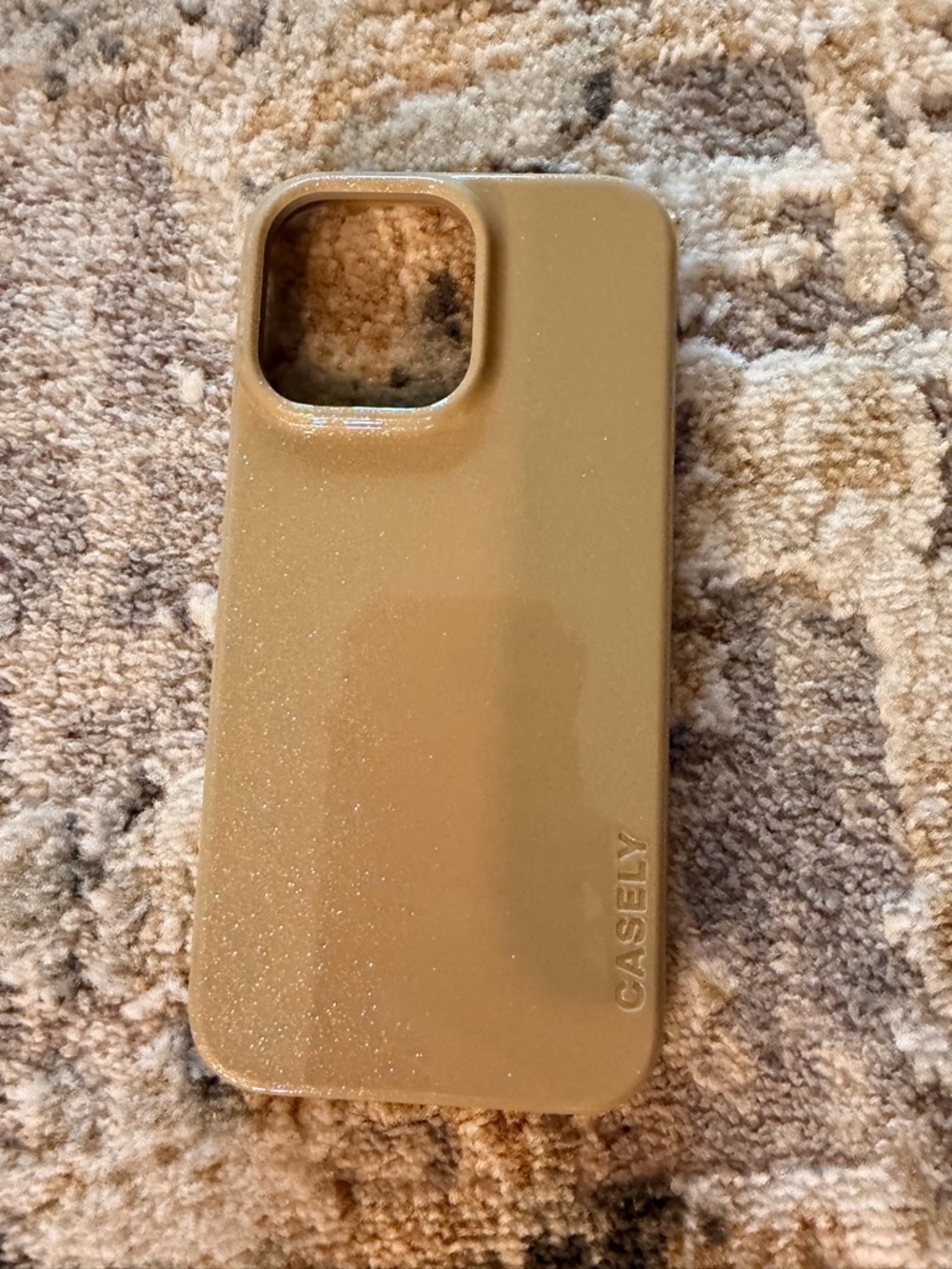 Casely Glitter Tan Phone Case — Slim Protective Cover iPhone 14 Pro Max